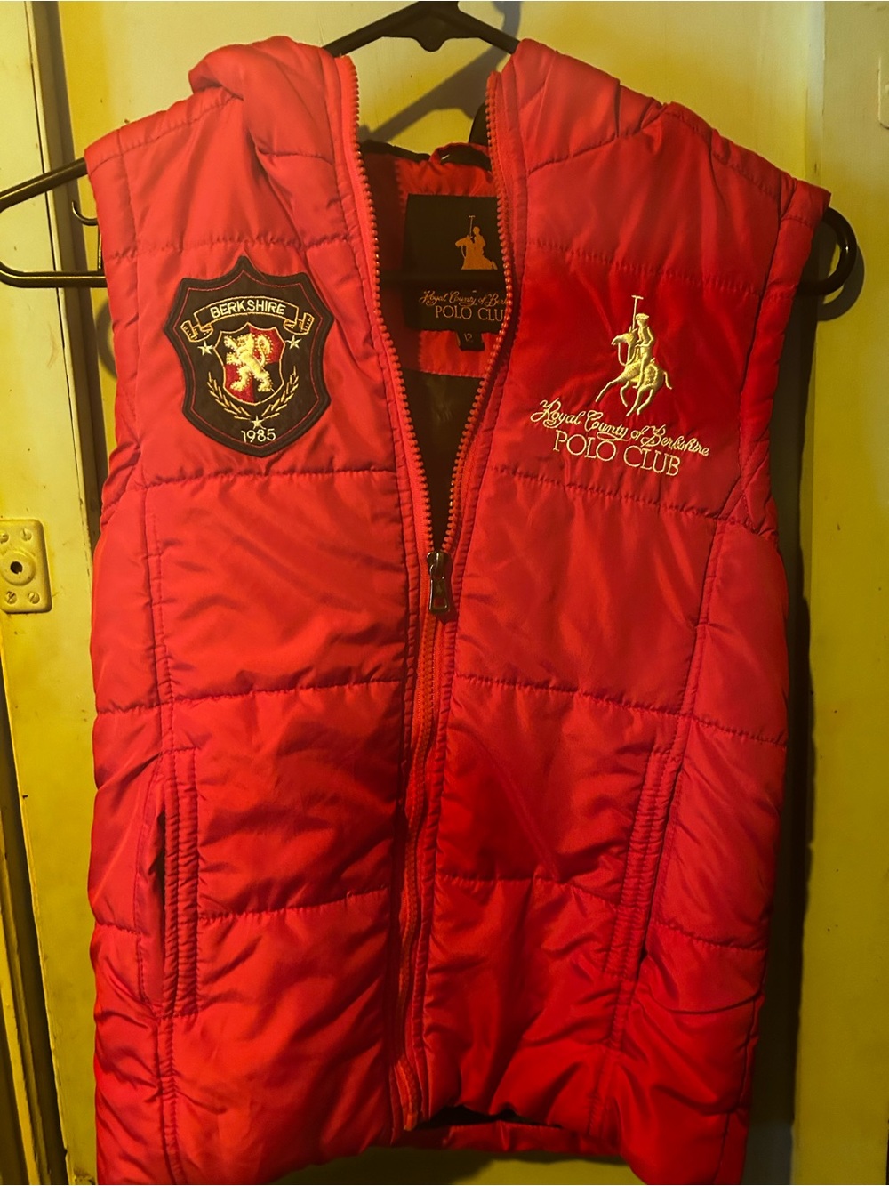 Kids Red Quilted Vest with Hood